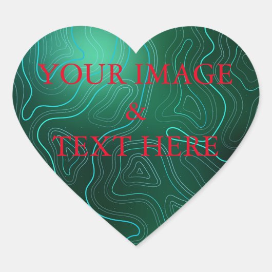 Gepersonaliseerd Eigen Foto & Tekst Hart Sticker (Voorkant)