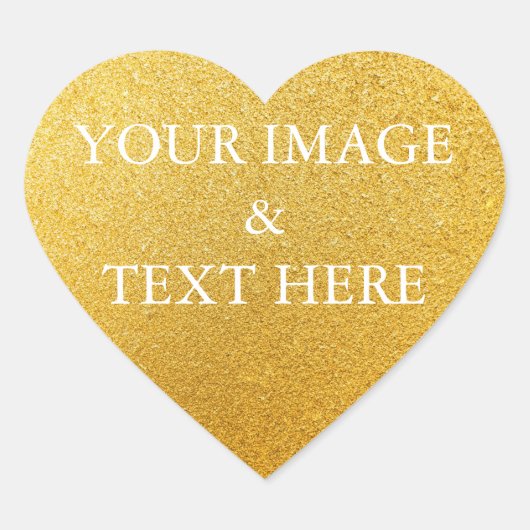 Gepersonaliseerd Eigen Foto & Tekst Hart Sticker (Voorkant)