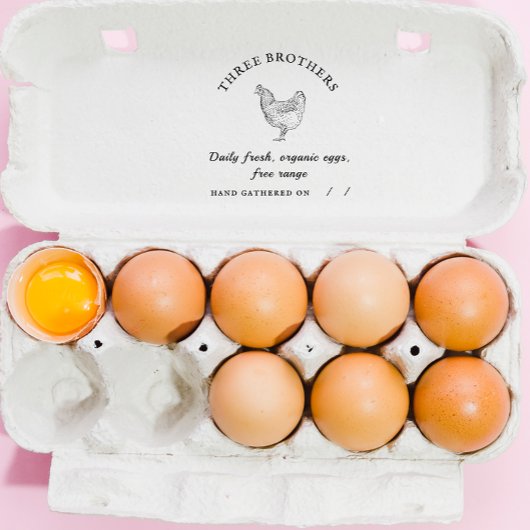 Gepersonaliseerd eikarton rustiek familie Boerderi Rubberstempel