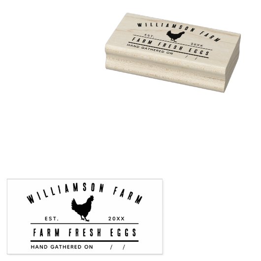 Gepersonaliseerd eikarton rustiek familie Boerderi Rubberstempel (Gestempeld)