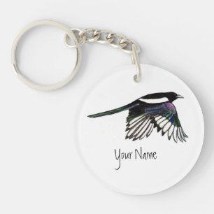 Gepersonaliseerd ekster tuin vogel Natuur dier Sleutelhanger