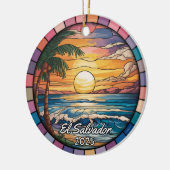 Gepersonaliseerd El Salvador Ornament, Midden-Amer Keramisch Ornament (Links)