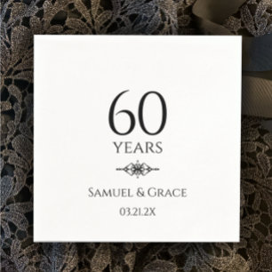 Gepersonaliseerd Elegant 60ste Diamant Jubileum Servet