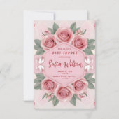 [Gepersonaliseerd] Elegant Baby Meisje Douche Uitn Kaart (Voorkant)