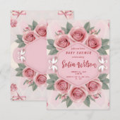 [Gepersonaliseerd] Elegant Baby Meisje Douche Uitn Kaart (Voorkant / Achterkant)