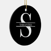 Gepersonaliseerd Elegant Black en White Keramisch Ornament (Rechts)