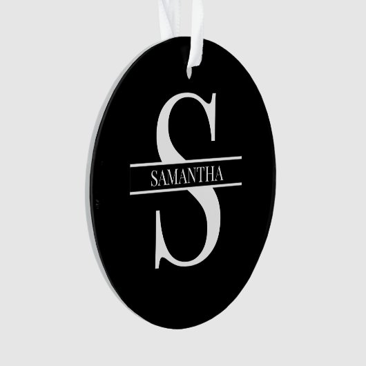 Gepersonaliseerd Elegant Black en White Ornament (voorkant)