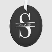 Gepersonaliseerd Elegant Black en White Ornament (voorkant)
