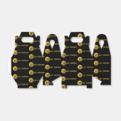 Gepersonaliseerd Elegant Black & Gold Modern Monog Bedankdoosjes (Uitgevouwen)