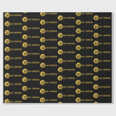 Gepersonaliseerd Elegant Black & Gold Modern Monog Cadeaupapier (Vlak)