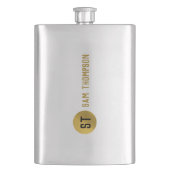 Gepersonaliseerd Elegant Black & Gold Modern Monog Flacon (Voorkant)