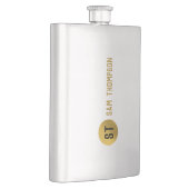 Gepersonaliseerd Elegant Black & Gold Modern Monog Flacon (Rechts)