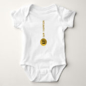 Gepersonaliseerd Elegant Black & Gold Modern Monog Romper (Voorkant)