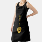 Gepersonaliseerd Elegant Black & Gold Modern Monog Schort (Insitu)