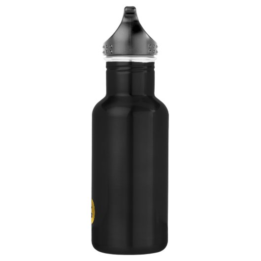 Gepersonaliseerd Elegant Black & Gold Modern Monog Waterfles (Rechts)