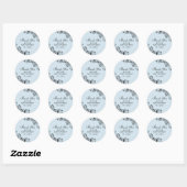 Gepersonaliseerd Elegant Blauw Baby shower Dank u Ronde Sticker (Vel)