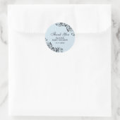 Gepersonaliseerd Elegant Blauw Baby shower Dank u Ronde Sticker (Tas)