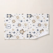 Gepersonaliseerd Elegant Blauw & Gouden Sterren Pa Bad Handdoek (Handdoek)