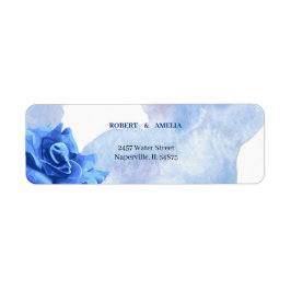 Gepersonaliseerd Elegant Blauwe Bloem Retouradres Etiket