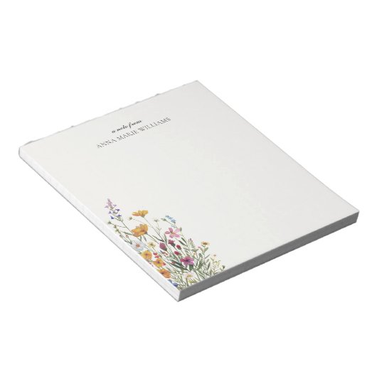 Gepersonaliseerd Elegant Bloemen Chic Notitieblok (Schuin)