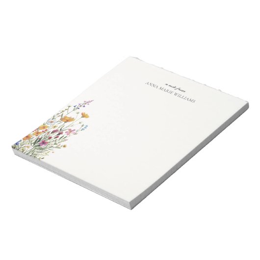Gepersonaliseerd Elegant Bloemen Chic Notitieblok (Linkerzijde)