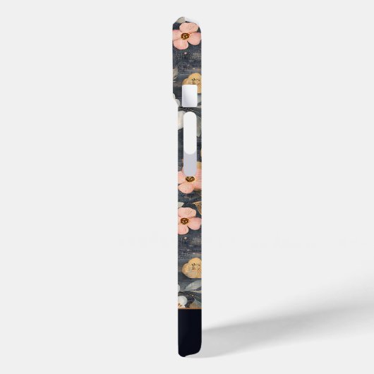 Gepersonaliseerd Elegant Bloemen Roze & Goud Patro Case-Mate iPhone Case (Achterkant / Links)