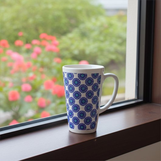 Gepersonaliseerd Elegant Blue Evil Eye geometrisch Latte Mok