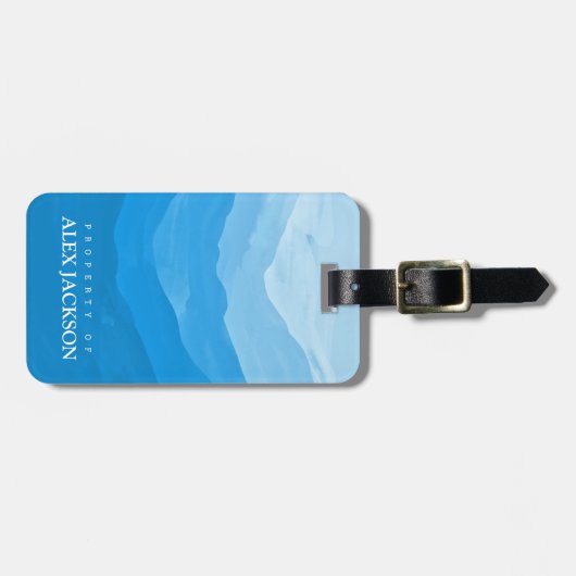 Gepersonaliseerd Elegant Blue Outdoor Bagagelabel (Voorkant horizontaal)