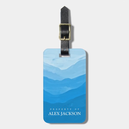 Gepersonaliseerd Elegant Blue Outdoor Bagagelabel (Voorkant verticaal)