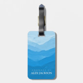 Gepersonaliseerd Elegant Blue Outdoor Bagagelabel (Achterkant verticaal)