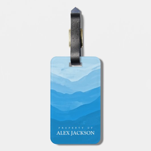 Gepersonaliseerd Elegant Blue Outdoor Bagagelabel (Achterkant verticaal)