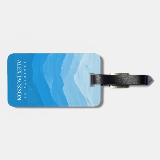 Gepersonaliseerd Elegant Blue Outdoor Bagagelabel (Achterkant horizontaal)