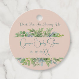 Gepersonaliseerd Elegant Botanisch Baby shower Bedankjes Labels