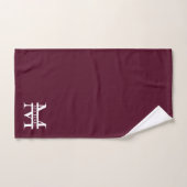Gepersonaliseerd Elegant Bourgondisch Monogram en  Bad Handdoek (Handdoek)
