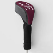 Gepersonaliseerd Elegant Bourgondisch Monogram en  Golfheadcover (Schuin)