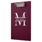 Gepersonaliseerd Elegant Bourgondisch Monogram en  Klembord (Links)