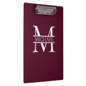 Gepersonaliseerd Elegant Bourgondisch Monogram en  Klembord (Rechts)