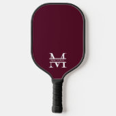 Gepersonaliseerd Elegant Bourgondisch Monogram en Pickleball Paddle (Achterkant)