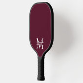 Gepersonaliseerd Elegant Bourgondisch Monogram en Pickleball Paddle (Links)
