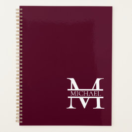 Gepersonaliseerd Elegant Bourgondisch Monogram en  Planner