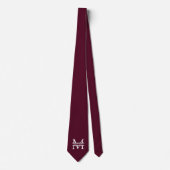 Gepersonaliseerd Elegant Bourgondisch Monogram en Stropdas (Voorkant)