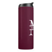 Gepersonaliseerd Elegant Bourgondisch Monogram en  Thermosbeker (Gedraaid links)