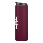 Gepersonaliseerd Elegant Bourgondisch Monogram en  Thermosbeker (Geroteerd rechts)