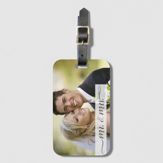 Gepersonaliseerd Elegant bruiloft Bagagelabel (Voorkant (verticaal))