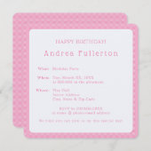 Gepersonaliseerd Elegant Eenvoudig Roze Verjaardag Kaart (Voorkant / Achterkant)