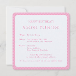 Gepersonaliseerd Elegant Eenvoudig Roze Verjaardag Kaart