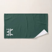 Gepersonaliseerd Elegant Emerald Green Monogram & Bad Handdoek (Handdoek)
