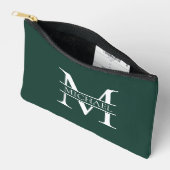 Gepersonaliseerd Elegant Emerald Green Monogram & Etui (Open)