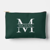 Gepersonaliseerd Elegant Emerald Green Monogram & Etui (Voorkant)