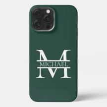 Gepersonaliseerd Elegant Emerald Green Monogram &